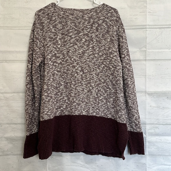 LL Bean Signature Linen Blend Crew Neck Sweater Purple Color Block Size L - Picture 7 of 15